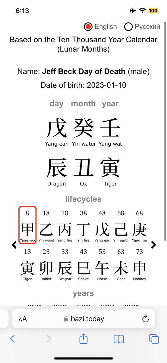 Jeff Beck American Guitarist Changing Chart 變格 Yin Earth 己 Day Stem Day of Death Yang Earth 戊 day and Luck Cycle Rival Bacterial Meningitis #JeffBeck #JeffBeckRIP #chineseastrology #baziastrology #bazi