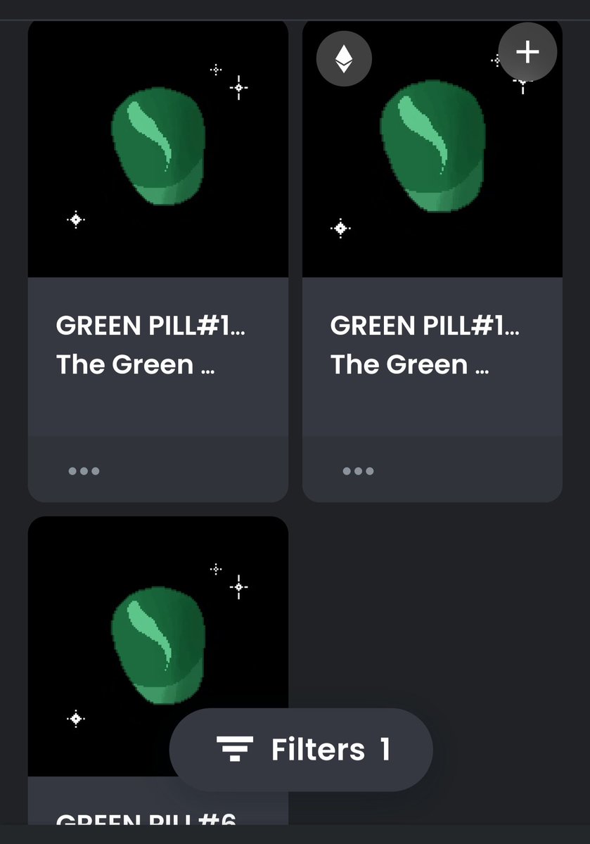 <a href="/greenpillnfts/">Green Pill NFT | Public Mint Today at 5pm UTC</a> Floor is rising. Got my 3 pills. Let's see where this goes. 💊