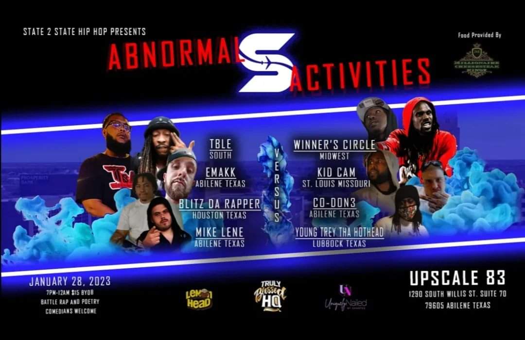 s2shiphop's tweet image. We do not stop! Pull up to Abilene January 28th. #Abnormal #s2s it is up. 23 here we go!!!!