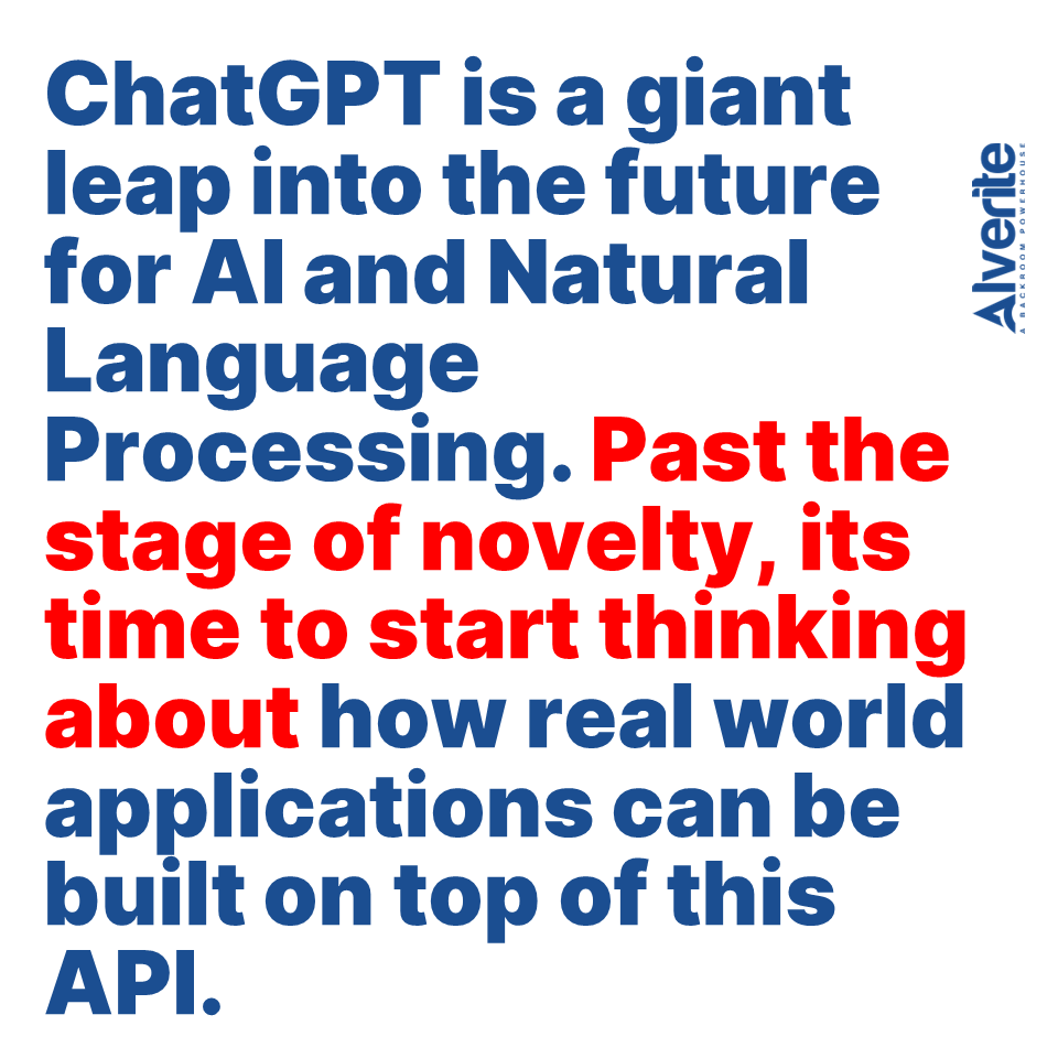 Alveritedotcom's tweet photo. ChatGPT has the potential to be the biggest winner in the tech industry in 2023.
.
.
#businessanalytics #cloud #datamining #smallbusiness #googleanalytics #google #marketingdigital #ecommerce #ml #socialmediamarketing #automation #computerscience #ChatGPT #NLP #AI https://t.co/dISbnvGyHe