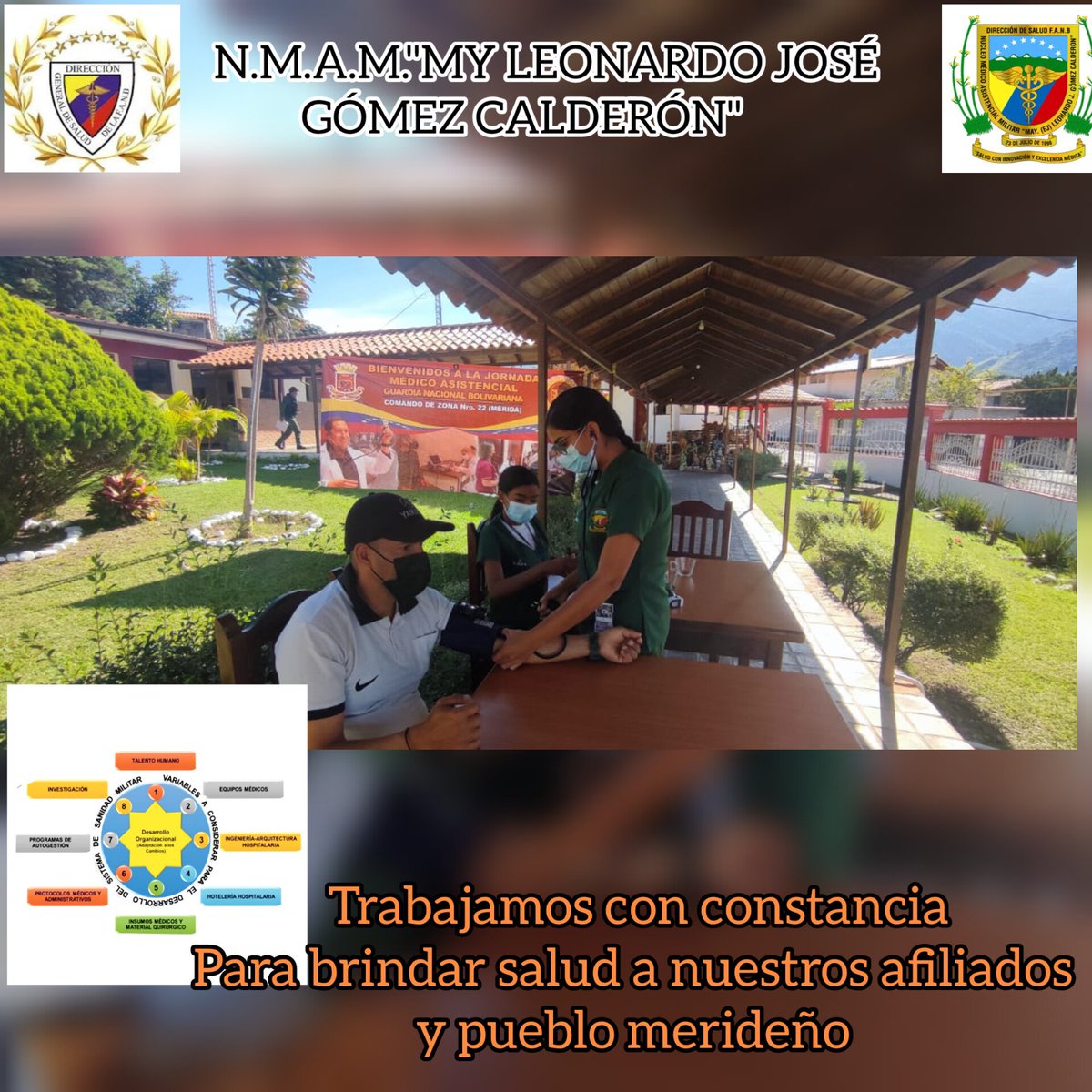 #14ENE Tu #Salud es nuestra prioridad, <a href="/NMAMMYLEONARDO1/">N.M.A.M MY. LEONARDO JOSE GOMEZ CALDERON</a> trabajando por y para el pueblo 🇻🇪
#SoloUnidosVenceremos
<a href="/DigesaludFANB/">DIGESALUDFANB</a> 
<a href="/junior180570/">Pablo Beltrán Pérez Villamizar</a>