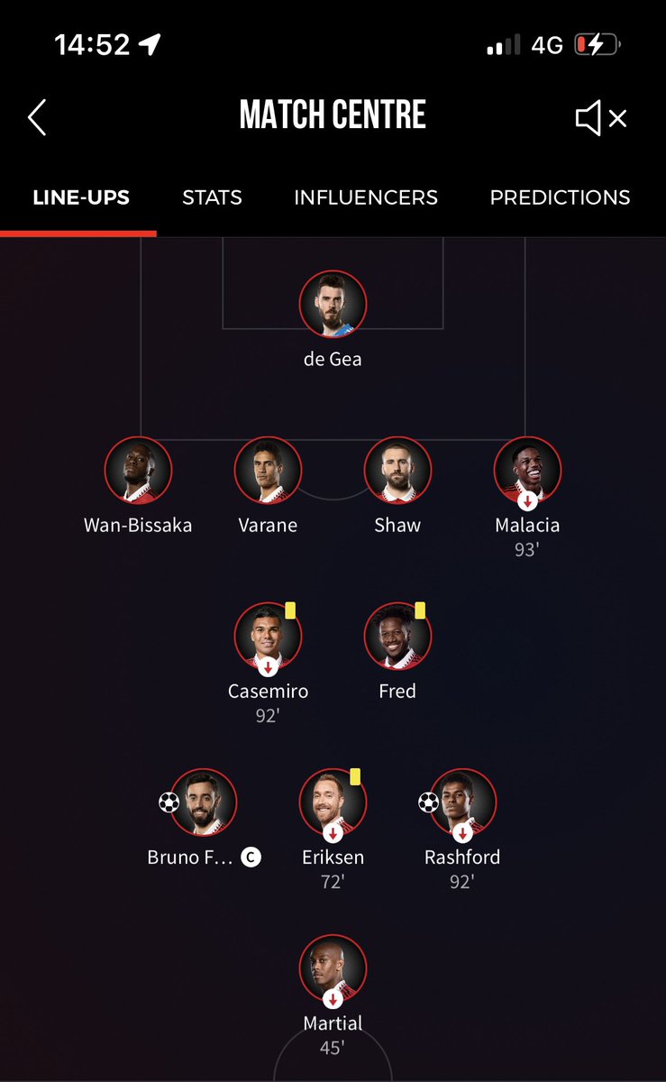 73Mr_B's tweet photo. @ManUtd please can you help explain what happened with the app this afternoon. I predict a 4 2 3 1 line up ✅ App initially says correct ✅ 30 mins later it’s wrong, points deducted 🤔 yet line up in the app before and after match is 4 2 3 1!🥴 I’m puzzled. What am I missing? https://t.co/CiC6EMuf4C