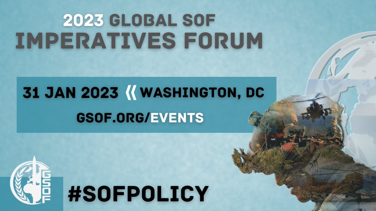 GovEventsGroup's tweet photo. Join @GlobalSOF and U.S. government and military leaders, national security policy professionals, leading academics, and industry executives at the Capitol Visitors in #DC for the Imperatives Forum, January 30-31. Learn more and save your seat: https://t.co/VdLqbRPlfk #sofpolicy https://t.co/cwBUWMmipB