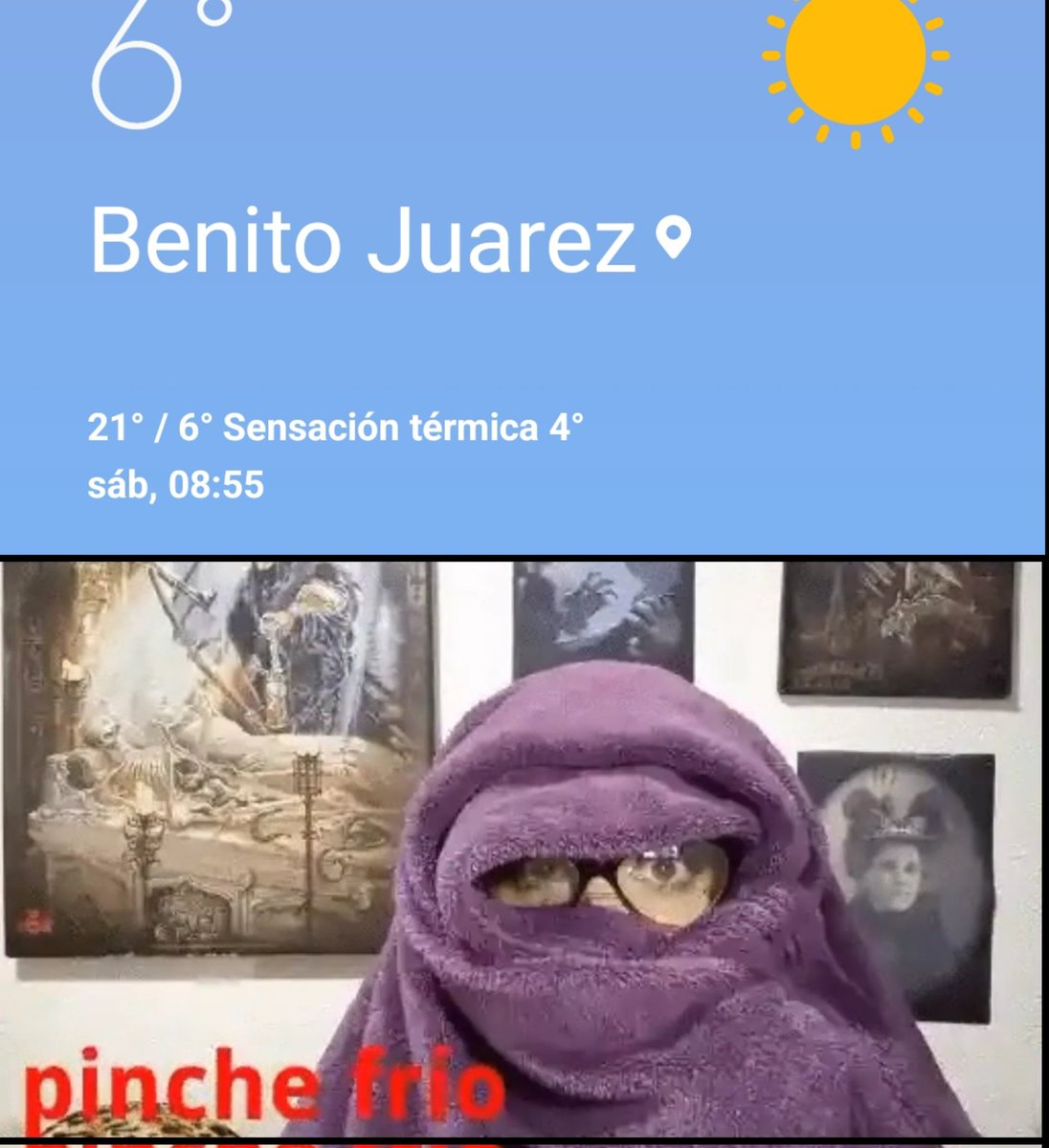 SandymoonMX's tweet photo. Hoy no haré nada más que leer y ver pelis encobijada brrrr #ptofrio #FrenteFrio #mecongelo #FelizSabado #sandymoon https://t.co/S2R0sIMJyd