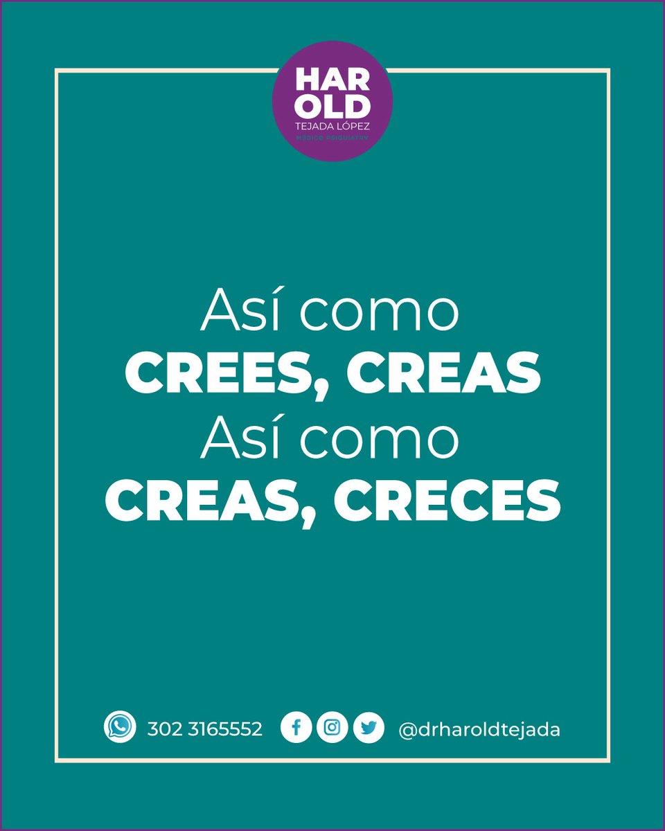 drharoldtejada's tweet photo. Así como creemos (que somos), creamos. Y en función de lo que creamos, crecemos como seres humanos. 🙏🏼
⁣⁣⁣⁣
Síguenos en nuestras redes sociales @drharoldtejada y enterarte de todo el contenido que tenemos para ti 😉 

👨🏻‍⚕️🩺 ¡Estamos para ayudarte!⁣⁣⁣⁣⁣⁣⁣ https://t.co/68HMt5nJjE