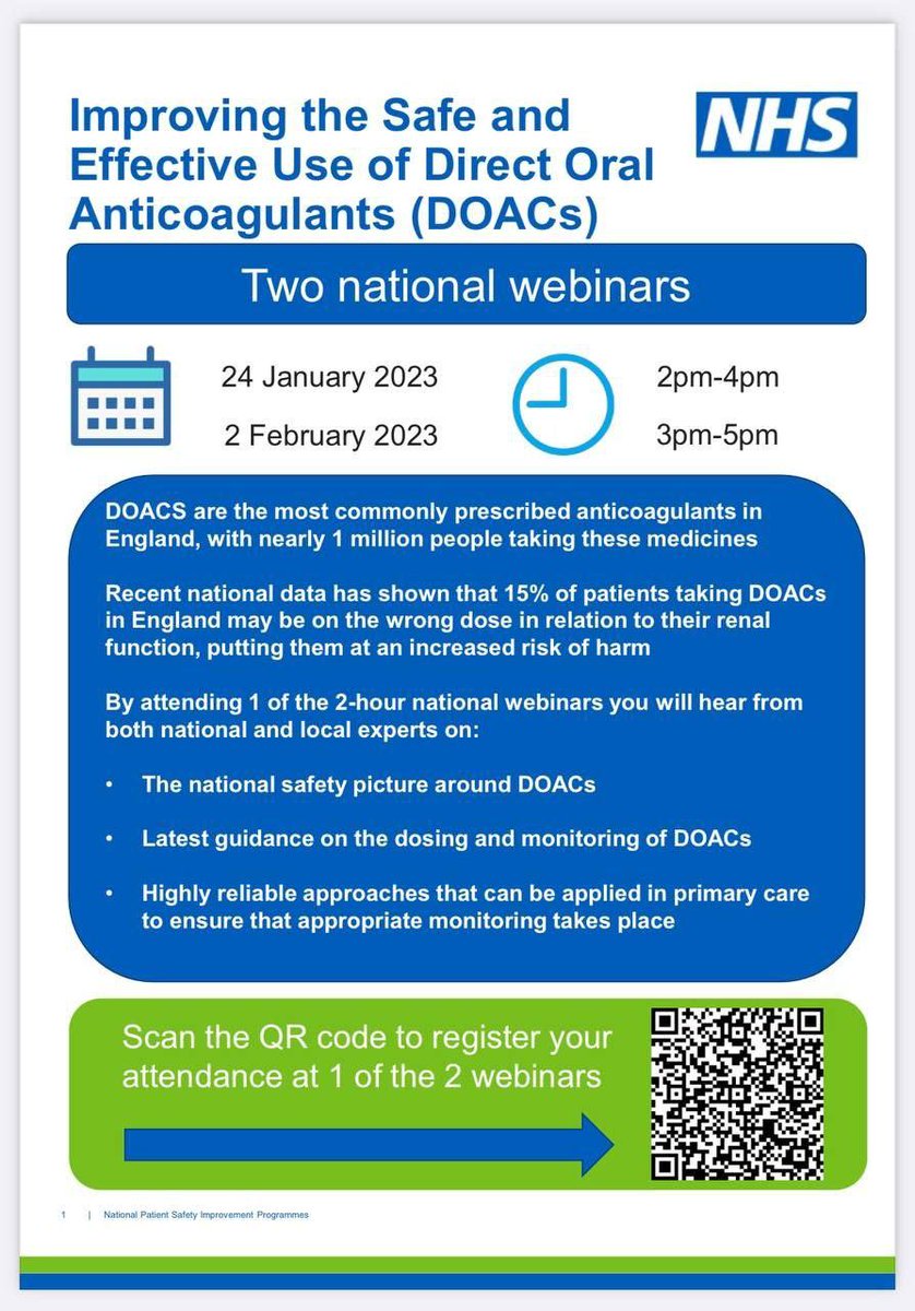 laurabutroid's tweet photo. Another great webinar to attend for anybody wanting to learn more about DOACs or if you are doing work on them.Great for all PCN Pharmacy professionals
#pharmacytechnician #pharmacist #pharmacydevelopment #pcn #primarycarenetwork #pharmacyprofessional #DOAC https://t.co/ofaxmbtNZM