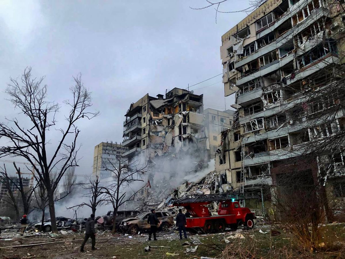 Xenta777's tweet photo. On the first picture Borodyanka, Kyiv region, first months of the war
On the second - residential building in Dnipro city, today, 14th of January 2023
That is the real face of russia
They have no place in the civilised world. https://t.co/URbzJ9Queh