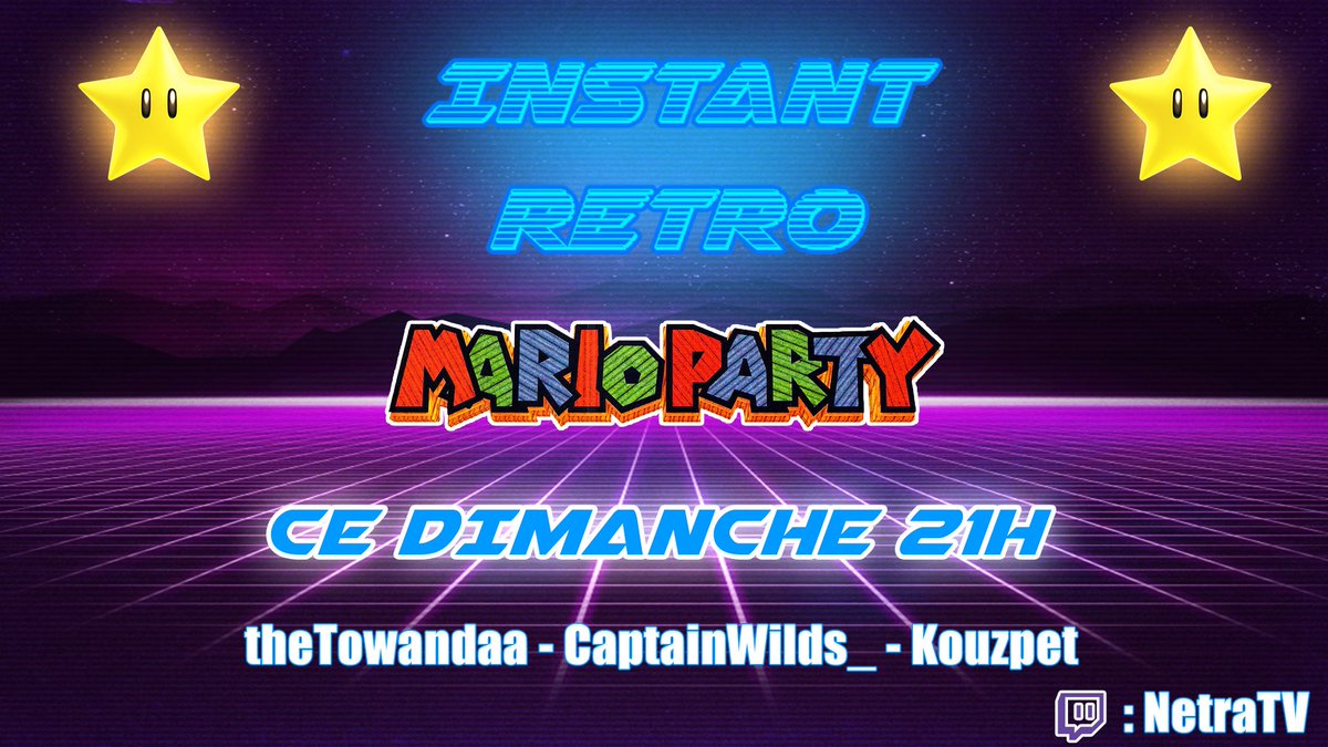 Structure_Netra's tweet photo. Demain soir retrouvez le premier épisode de la saison 4 de l'#InstantRetro ! Des invités exceptionnels tel que @TheTowandAA captainwilds_ et Kouzpet !
Présenté par @EmmanuelFromont sur NetraTV !
https://t.co/UWXCDp6XCM https://t.co/ptgUQGwSoC