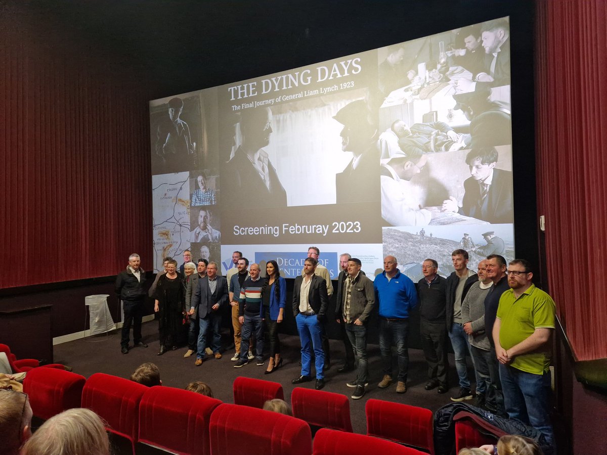 waterfordmuseum's tweet photo. THE DYING DAYS

FILM TRAILER: https://t.co/d443pULXwk 

Privileged to attend the cast &amp; crew screening of "The Dying Days" at @SGCDungarvan Cinema today. It tells the story of General Liam Lynch in the closing weeks of the Irish Civil War. https://t.co/66genZyAF1
