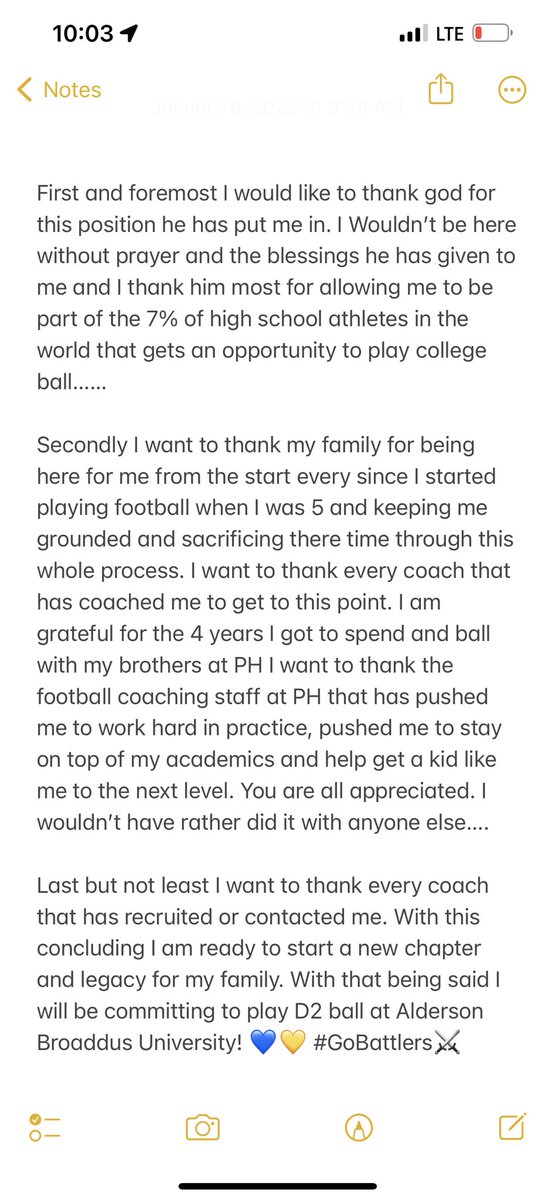 Zavion2023's tweet photo. Due to inclement weather… I wasn’t able to make my official visit today… but I am excited to announce that I will be committing to further and continue my athletic and academic career at Alderson Broaddus University!💙💛 @ABFootball  @willanglin13 @CoachTLeavitt @CoachKindle https://t.co/zvk1n6d1IL