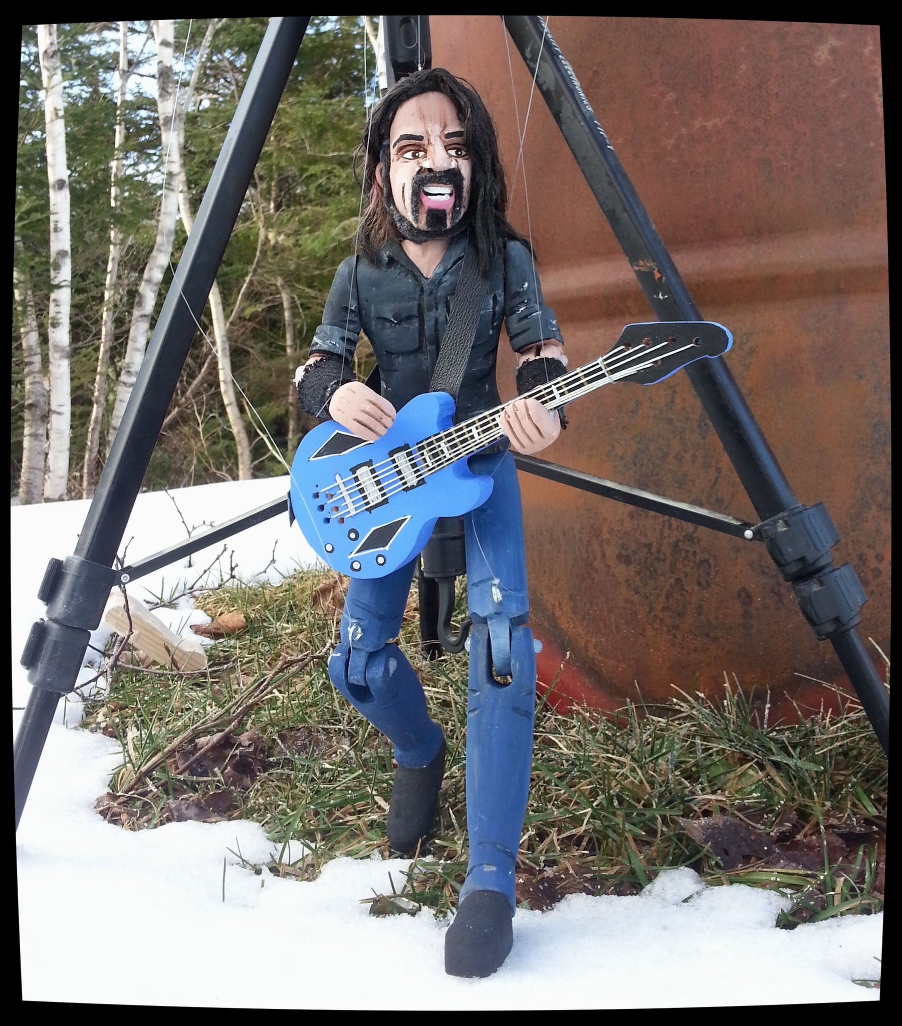 Happy Birthday to Dave Grohl. This is my wooden marionette tribute. 