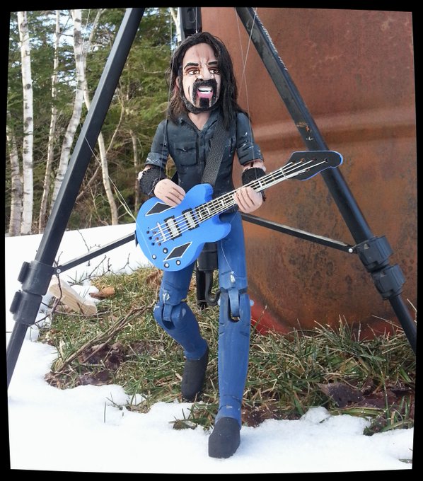 Happy Birthday to Dave Grohl. This is my wooden marionette tribute. 