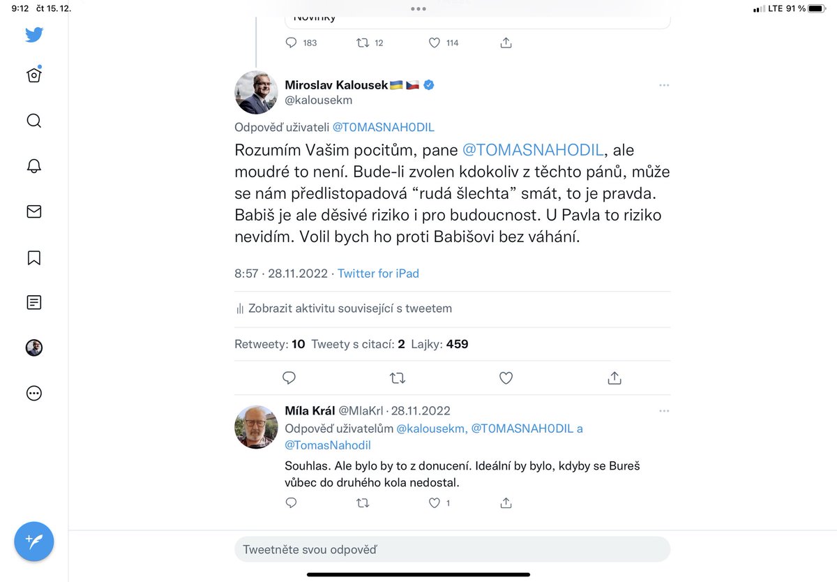 Moje priorita pro 2.kolo: Tohle jsem napsal již před časem a také to bez váhání udělám. <a href="/AndrejBabis/">Andrej Babiš</a> je hrozivé riziko destrukce právního státu. Riziko nekonečné šňůry mezinárodních ostud a naší hanby. Nesmí se stàt prezidentem naší země.