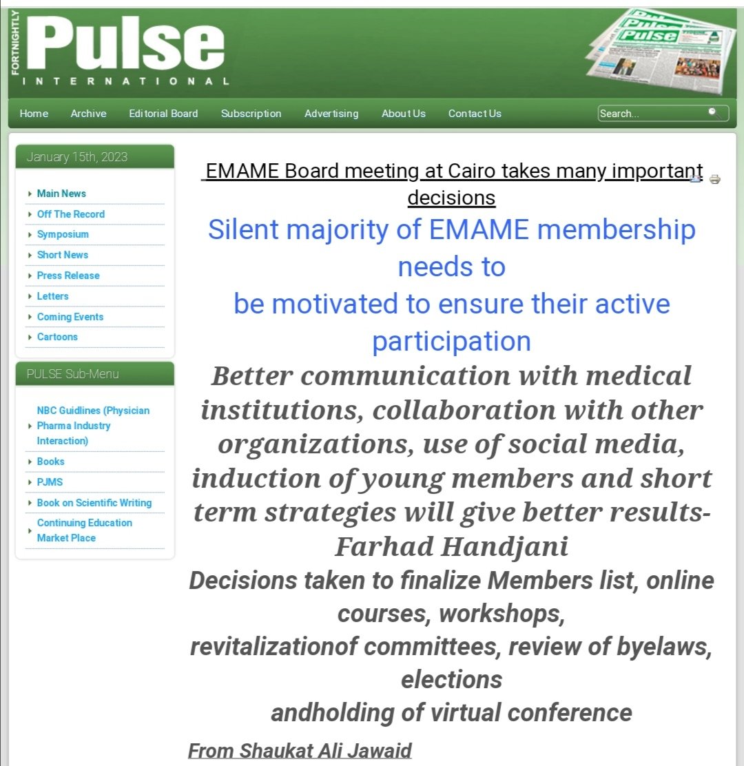 academia_kmu's tweet photo. Better majority of #EMAME membership needs to be motivated to ensure active participation...
Decisions taken to revive #EMAME in Executive Committee meeting
at @WHOEMRO office
@PAME_Pak
@lachvi
https://t.co/KqnMZy2jej https://t.co/2EnFzrGDZa