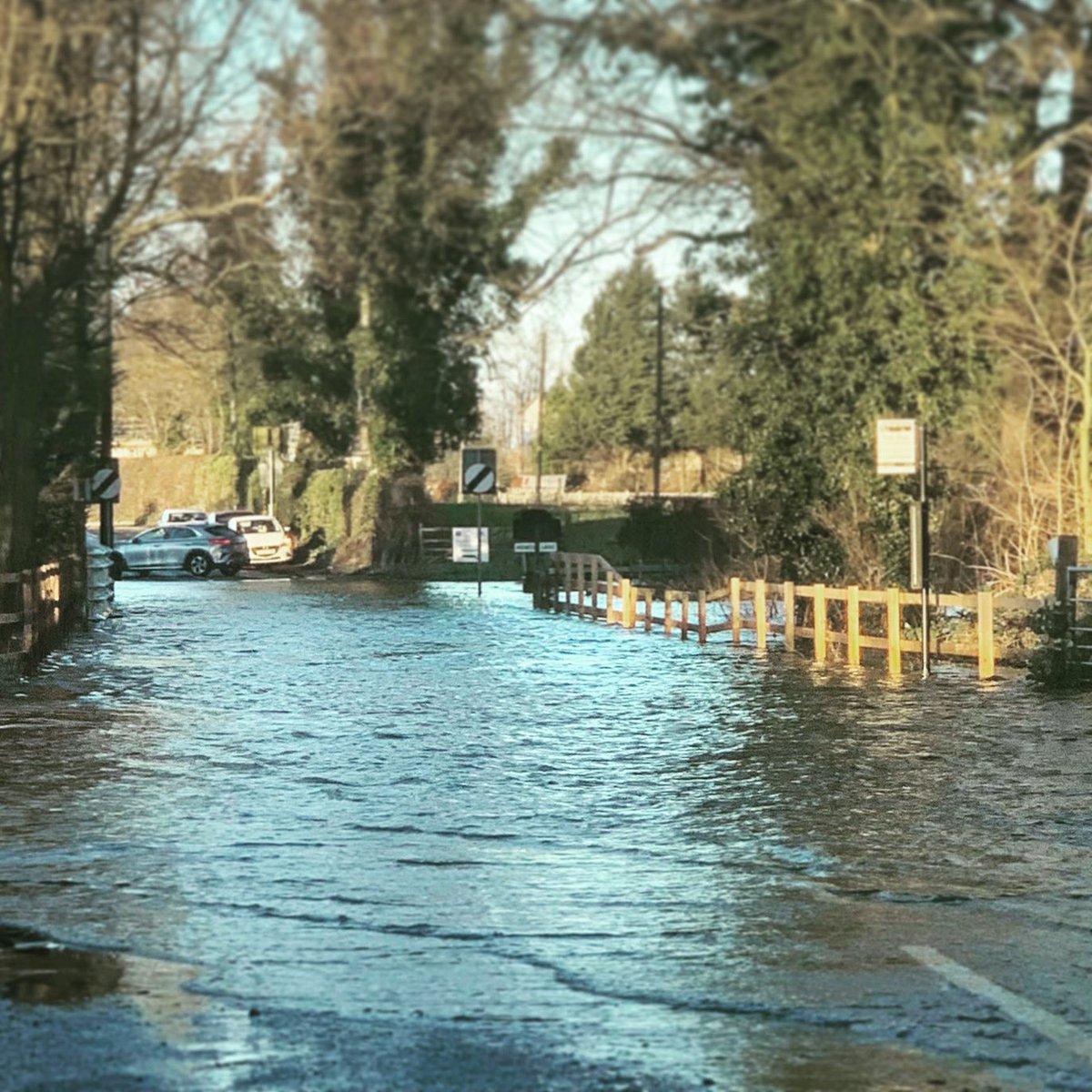 YorkshireTechy's tweet photo. It’s a good job we have a #bigcar, this is the main road out of our #village to the #city… #york does love to #flood
#yorkfloods #riverouse #villagelife https://t.co/TUM5ZHR9c9