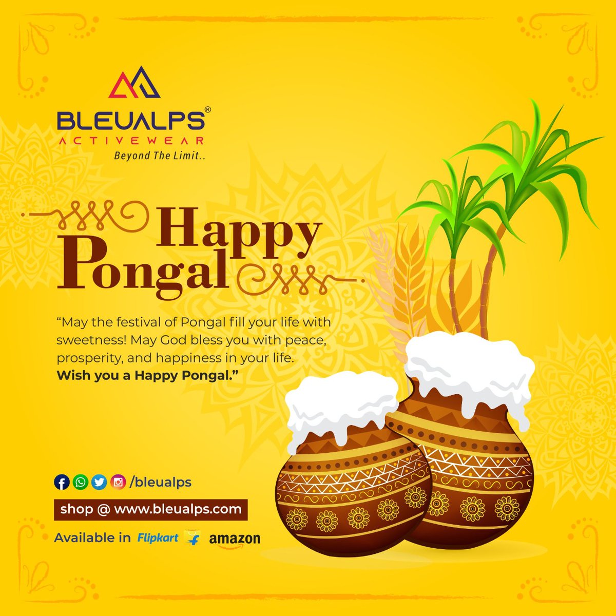 bleualps's tweet photo. Happy Pongal 2023 - Bleualps

Shop Online https://t.co/u87KI03wNI

#Bleualps #Activewear #Sportswear #womensactivewear #polotshirts https://t.co/MXn7kdbiM0