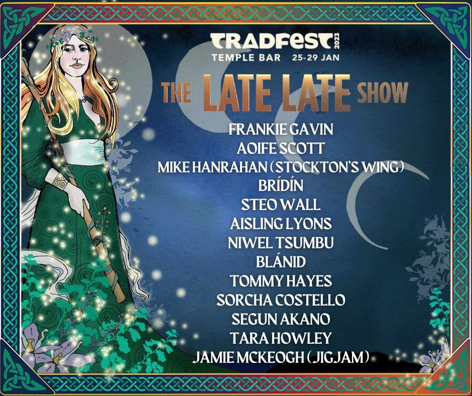 B L Á N I D (@iamblanid) on Twitter photo Still can’t believe I was on the <a href="/RTELateLateShow/">The Late Late Show</a> last night singing one of my all time favourite songs, and alongside Ireland’s best trad musicians - what an honour. @TempleBarTrad
<a href="/mikehanrahan46/">mike hanrahan</a> <a href="/bridin_music/">BRÍDÍN</a> <a href="/costello_sorcha/">Sorcha Costello</a> <a href="/aoifescott/">Aoife Scott</a> <a href="/NiwelTsumbu/">Niwel Tsumbu</a> <a href="/JigJamlive/">JigJam</a> <a href="/steowall/">Steo Wall</a> Still can’t believe I was on the <a href="/RTELateLateShow/">The Late Late Show</a> last night singing one of my all time favourite songs, and alongside Ireland’s best trad musicians - what an honour. @TempleBarTrad
<a href="/mikehanrahan46/">mike hanrahan</a> <a href="/bridin_music/">BRÍDÍN</a> <a href="/costello_sorcha/">Sorcha Costello</a> <a href="/aoifescott/">Aoife Scott</a> <a href="/NiwelTsumbu/">Niwel Tsumbu</a> <a href="/JigJamlive/">JigJam</a> <a href="/steowall/">Steo Wall</a>