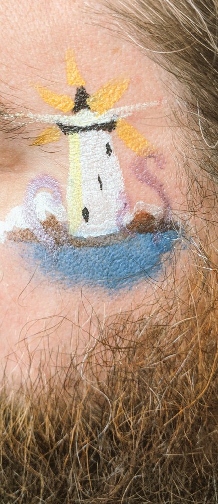 crazyivanuk's tweet photo. @dvntownsend so went to family party there was a face painter there so got this done. https://t.co/JWJtKWEzK8