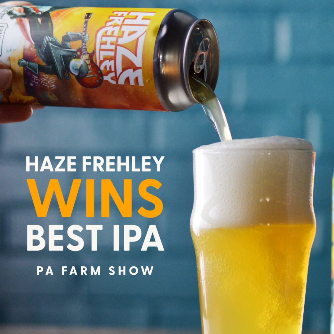 🏆 Levity Brewing Co brought home a blue ribbon from the PA Farm show this week. “Haze Frehley” won first prize in the IPA category. This is Levity’s 4th win over the last 3 years, and perhaps the most exciting since IPA is the most-entered beer style in the competition.
