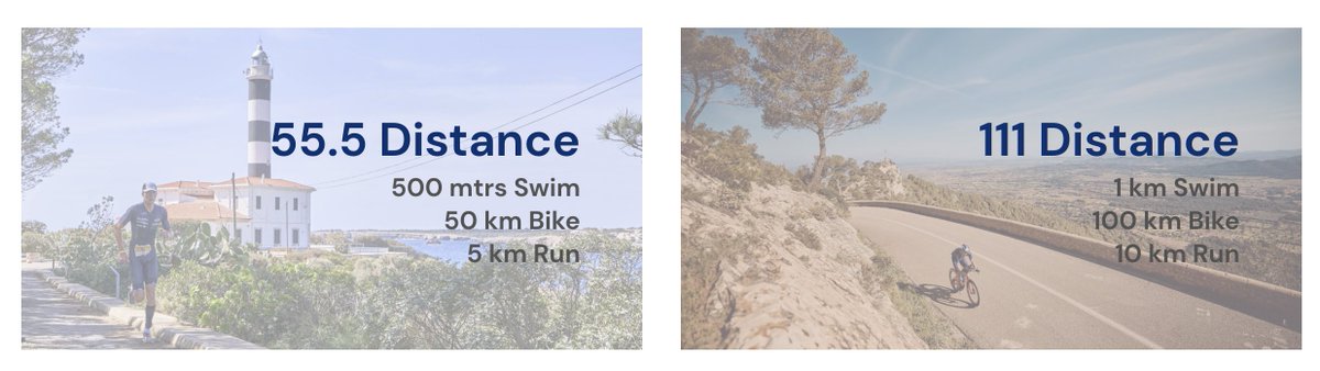 The beauty with these distances is you don't have to compromise your training pre or post race.  It's a short run in both races. So you can bag an early warm weather training week, then race. Or stay a week post race and train. triathlonportocolom.net/en-gb@TriPorto…