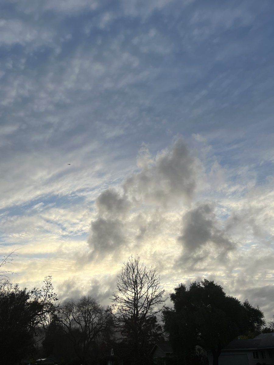 Even if the morning sky looks like this, or has dense cloud cover, you can bet you’ll get more photons and set your wake-sleep cycles more effectively with 20min outside ASAP after waking (once it’s light out) than with hours of indoor lights. So many positive health benefits…