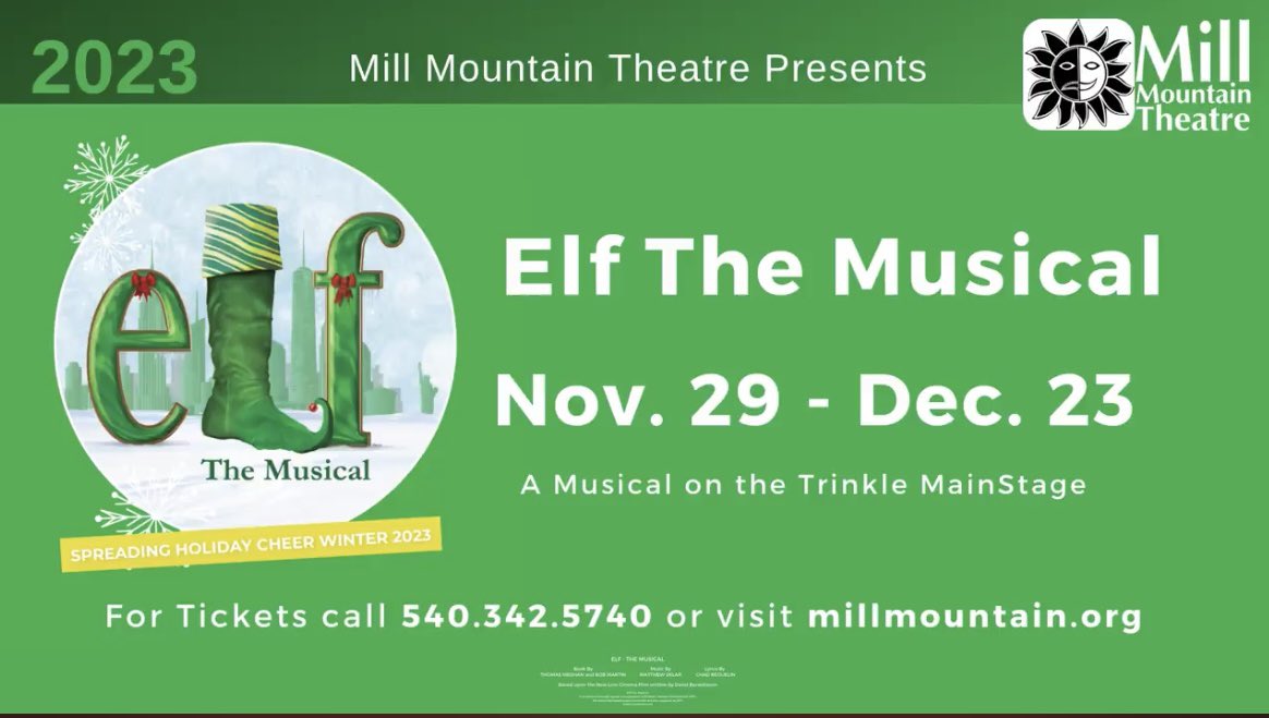 sherrene_wells's tweet photo. Well isn’t this quite exciting!!!
@millmountain secured ELF The Musical for our Winter Show!
Join us for the Season of Song in 2023!!!
#roanoke #meetmeatthemill #MillMountain #Elf #ElfTheMusical #RoanokeVirginia https://t.co/kJUMAoerG7