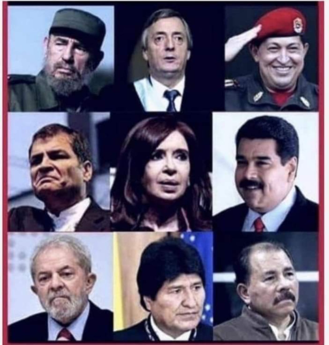 Corruptos, violentos, ladrones, asesinos
 Delincuentes. Narcos
Mataron en nombre de una "revolución" inexistente
Empobrecieron sus países 
Encarcelan opositores
Expropiaron 
Se robaron todo, hasta la democracia
Obsesionados,  con el poder eterno