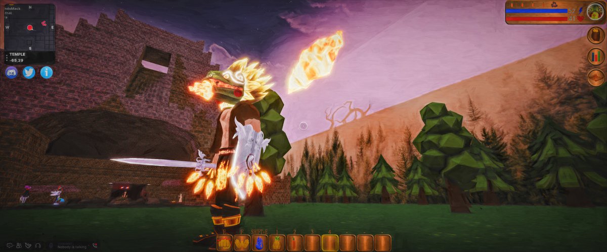 <a href="/Jarod40020/">jar0d.eth</a> <a href="/ButterflyPrawn/">BPVerse</a> <a href="/decentraland/">Decentraland</a> <a href="/MetaTempleGame/">🗺️TempleGame.DCL.ETH🗺️</a> It's great, different than BP - maybe more time consuming also. I love both games very much.

And you can earn four cool wearables (more to come):

- Fishing Rod
- Silver Sword (by <a href="/Doki3D/">Doki 3D | Commissions Open</a> )
- Silver Shield (also by Doki)
- Fighter shirt with muscles &amp; abs