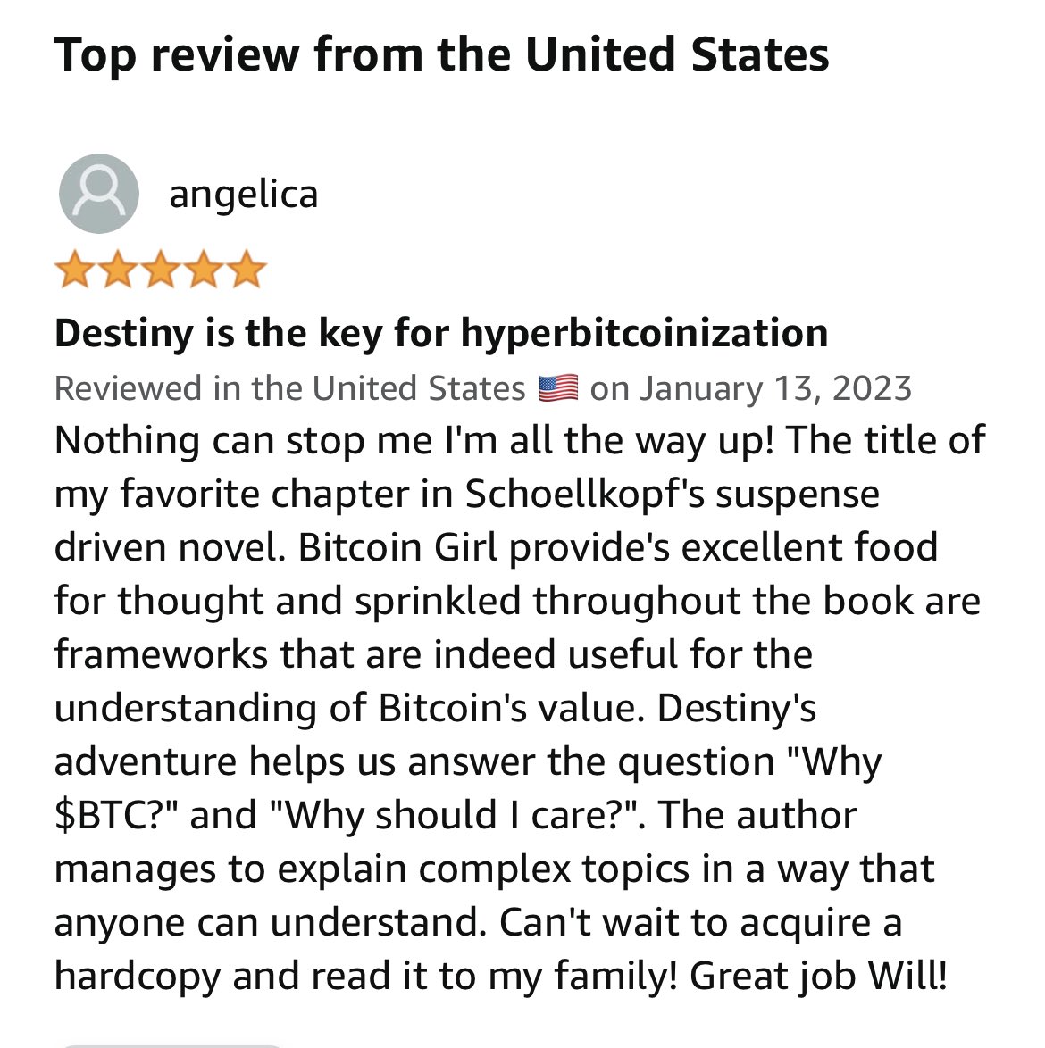 realBitcoinDog's tweet photo. First book review has been published on Amazon. Thank you @camachoangg for your support! Glad you loved it!

Yes I had way too much fun with the chapter titles!!

https://t.co/FOknoYj52U https://t.co/AW8IDx8Hgy