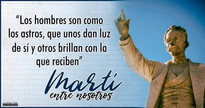 yusleimygr's tweet photo. La vida y obra de Martí no se extinguió con su desaparición física puesto que a través del tiempo ha continuado siendo fuente de inspiración para el pueblo cubano y para múltiples hombres y mujeres en disímiles lugares del mundo.
@Emp_Avilmat @PaulinoPrezVie1 https://t.co/CM3YRZQjI9