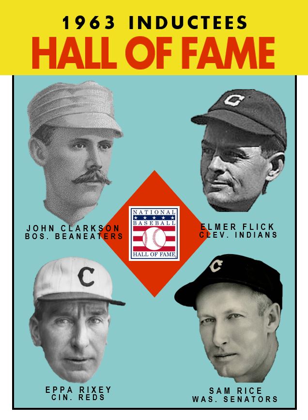 custom_baseball's tweet photo. Joining the Hall of Fame #OTD in 1963, #Beaneaters John Clarkson, #Indians Elmer Flick, #Reds Eppa Rixey, and #Senators Same Rice. https://t.co/7fKzRakGc7