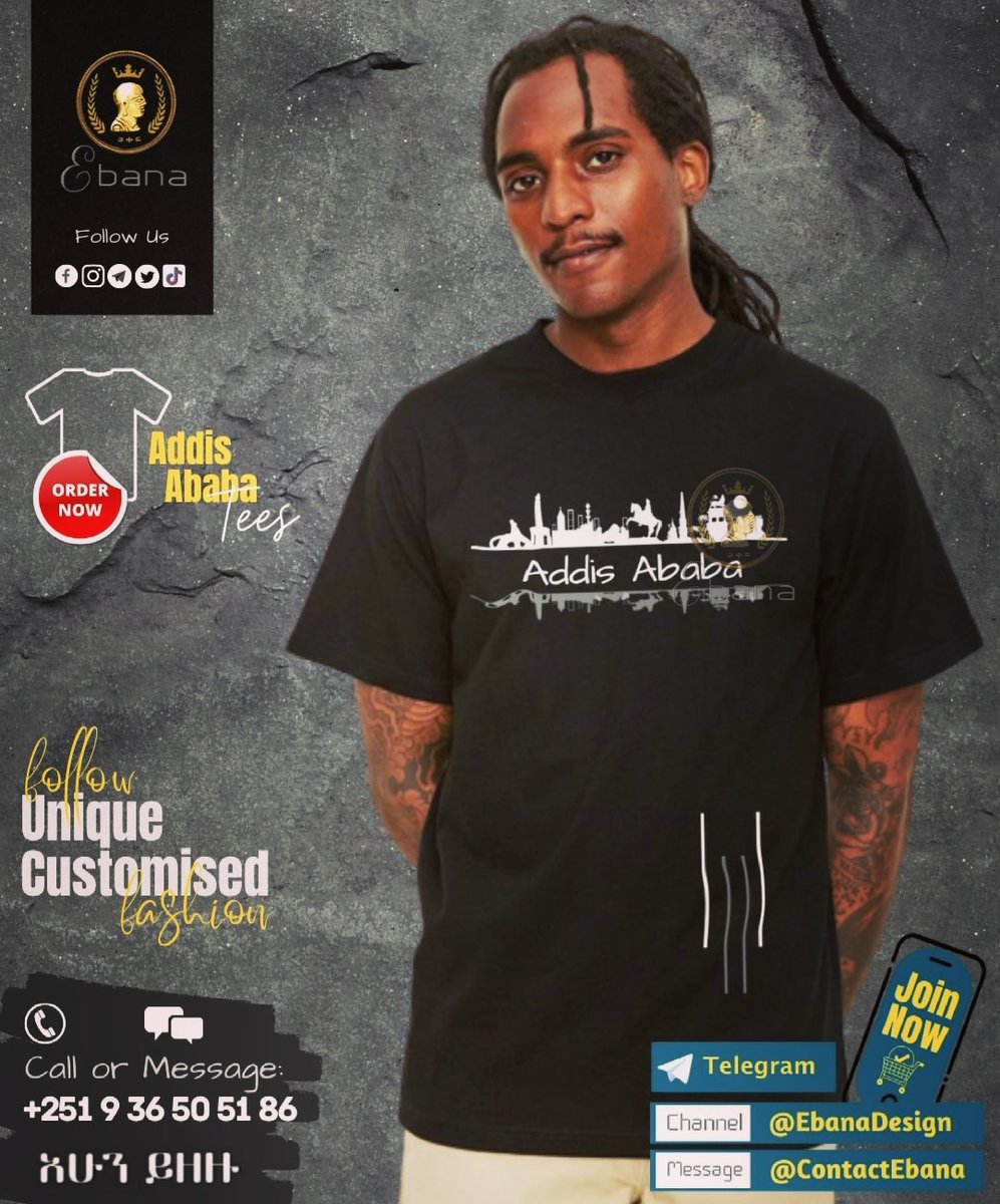 EbanaDesigns's tweet photo. ♡ Ⓐⓓⓓⓘⓢ አ በ ባ 🗽 𝙏𝙚𝙚𝙨 👕
      💯 ኳሊቲ ቲሸርቶች 💯
            •🆕•🆕•🆕•
       ��� 🅔🅑🅐🅝🅐 👑

🏛️ Order @EbanaDesigns 👑 
አሁኑኑ ደውለው/ሜሴጅ አድርገው ይዘዙ!
Call: 📞 +251 9 36 50 51 86
#Ebana #Ethiopia #AddisAbaba https://t.co/Pifk8HJoDx
