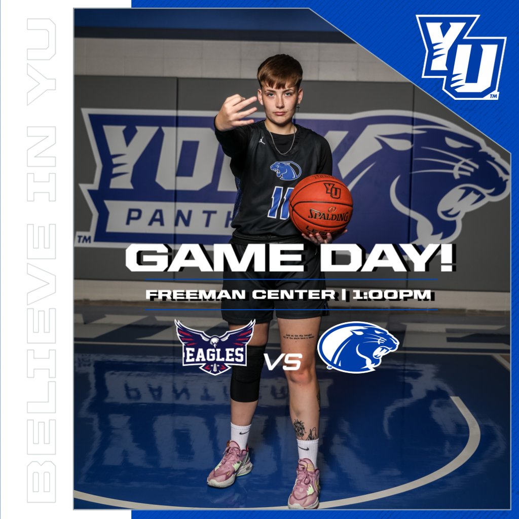 YUPanthersWBB's tweet photo. HOME GAME!
The Panthers take on the Eagles of OKWU today at 1:00pm in the Freeman Center!! Come out or tune-in online to cheer the ladies on! (Link in Bio) Go Panthers! #YorkUniversityNE #BelieveInYU https://t.co/es777J3rTE