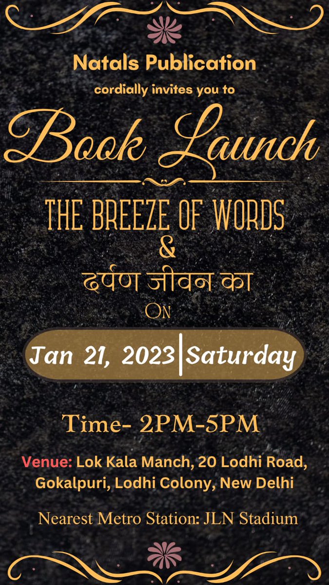 This is hosted by a friend who has started her own publishing house after seeing the challenges of #indianauthors. 
This is the first event organised by the publishing house.
Do attend if you can.
#BookTwitter