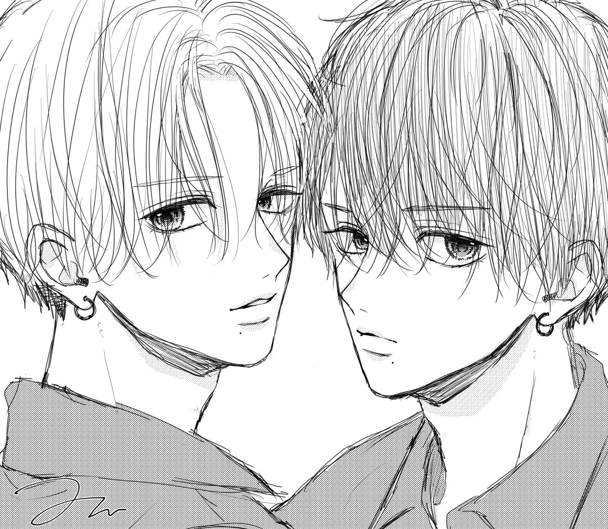双子描くぞって始めたのに完全に二卵性。 