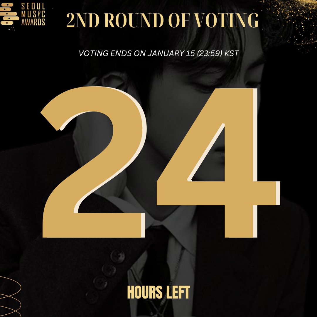 🔔 32nd Seoul Music Awards' 2nd round of voting ends TODAY at 23:59 KST! 

Join us for a mass voting trending and event held by Jin fanbases at 12 PM KST.

The second round of voting will be 50% of the voting criteria which is 30% of the overall judging.

Set your alarms! ⏰