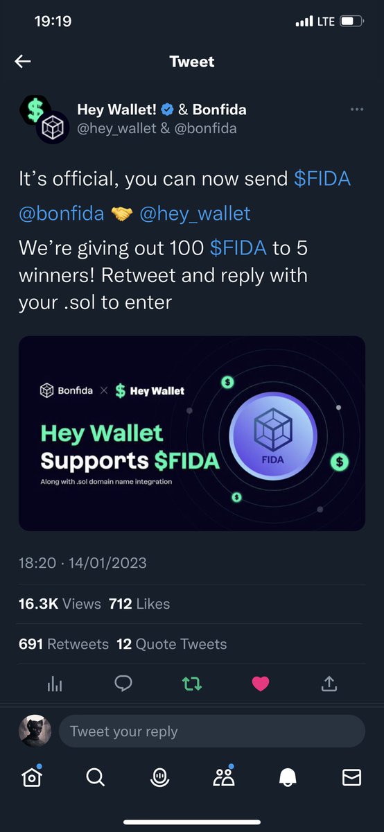 Tom_beg3's tweet photo. To celebrate this big step @hey_wallet Send 100 $FIDA to the 1st 500 Retweets and likes🎁🎁🎁🎁

Must Follow @Dukecrytpo1 

#SOL #SolanaAirdrop #SolanaGiveaway https://t.co/VhGYkfaHSu