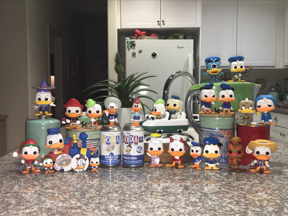 Myles1753's tweet image. All of my current #DonaldDuck #FunkoPops #FunkoPopCollection I have a bit too much.. 🤣 I think I am going over kill I am missing Sora, Donald and Goofy 3 pack G/D Chase or normal, Candy Corn Halloween (Pre ordered still on its way) and Disney 100 years of magic! Can&apos;t wait!
