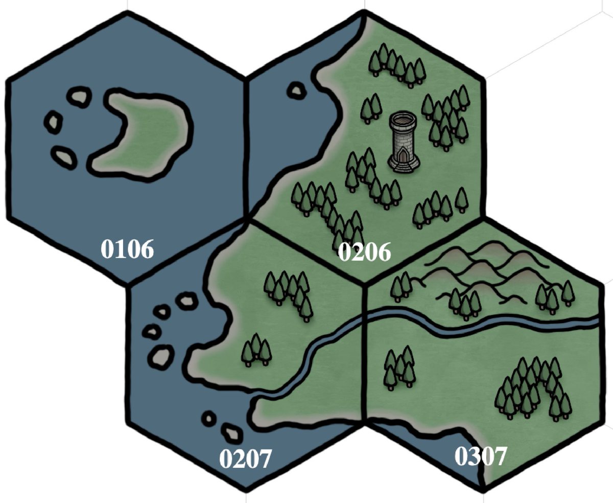nor_cartography's tweet image. Days 13 and 14 of #dungeon23 - my two weekly hexes, along with the two from the first week.

The two days per week of hexes (as per my personal custom d23 schedule) have been a nice way to break up the rigour and monotony of doing dungeon rooms. 

#ttrpg #hexcrawl #rpg #Procreate
