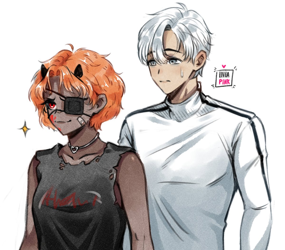 DevinNBT's tweet photo. Bri and Leo the ultimate duo! Two demons blending in to the human world (or what's left of it anyway) made by Iniapink on Fiverr! #DemonsDance https://t.co/Ye6dOIxD2a