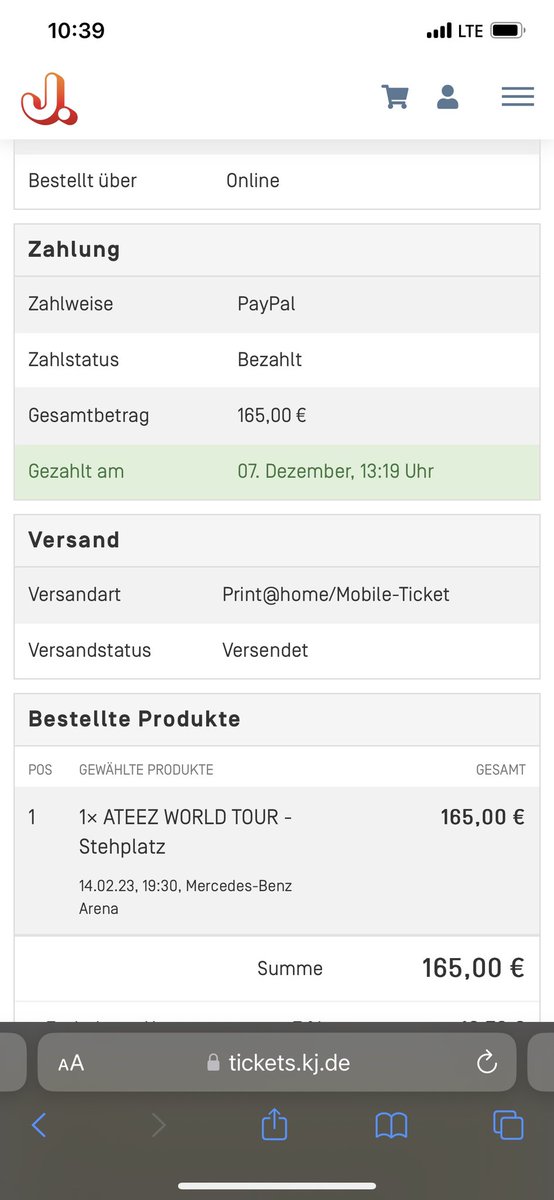 Jujer1306's tweet photo. WTS
1x Ateez ticket in Berlin day 1 (14.02.23) 
It’s an e-Ticket because I got them through the presale link. 
Contact me if you’re interested 🫰🏼 https://t.co/mIXAryzw1B