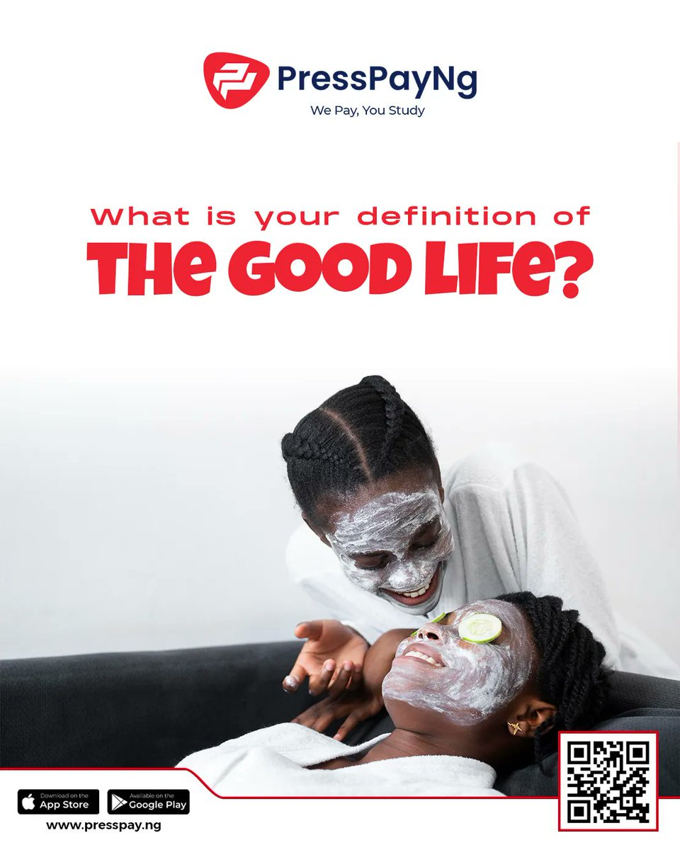 PressPayNg1's tweet photo. We want to hear what the good life is to you, in the comment section…. 

#PressPayNg #WePayYouStudy #WePayYouPay #TuitionCrowdFunding #EduSavings #EduLoans #EduHealth #EduInsurance #HolidayJobs #FreeSoftSkillTraining #Internships #Scholarships https://t.co/uJZqkA3LCo