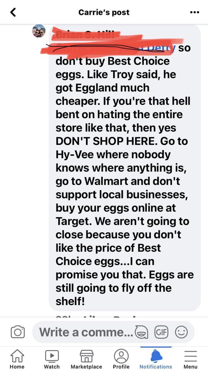 CarrieDetty's tweet photo. @boredpanda check out the mansplaining from manager at Price Chopper #pricechopper #Mansplaining https://t.co/IrpZ9PBh9j