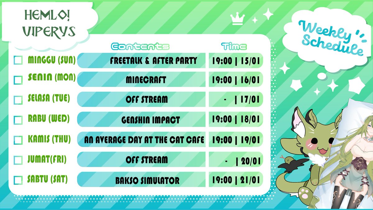 SleepySylphine's tweet photo. 【WEEKLY SCHEDULE】
ꕥ Fans name #VIPERYS
ꕥ YouTubeChannel https://t.co/smXJddNu02
ꕥ Support me https://t.co/9nXy8BaB1q
Hashtags 
ꕥ #Sylphyday  - General tag
ꕥ #Syllustration - Fanart
ꕥ #Sylly - memes 
ꕥ #Sylive - Livestream / clips 
ꕥ #Sylust - R18/NSWF/Lewd https://t.co/nA4SaTcron