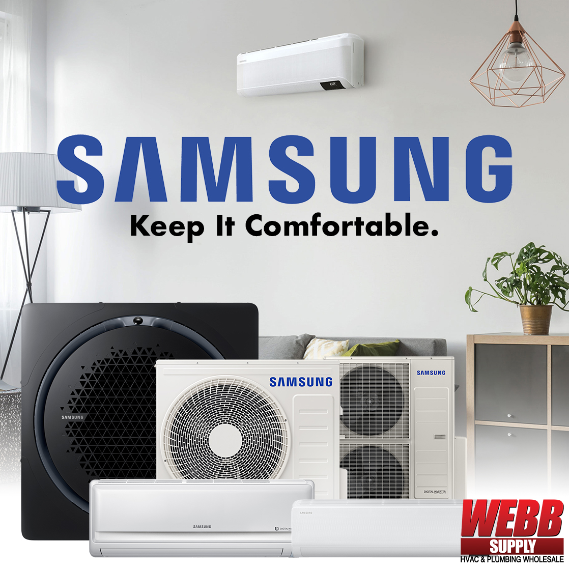 Webb Supply has the @SamsungHVAC_NA Mini Split equipment you need to keep your customers comfortable. Shop our selection of Single zone or FJM products today! Want to learn more? Sign up for our training classes in February! webbsupply.com/training/

#hvac #minisplit #samsunghvac