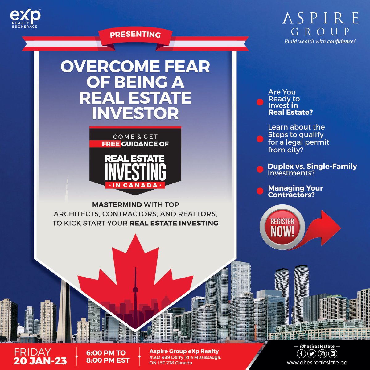 Learn to start investing in Canada. Register for the Free event - eventbrite.ca/e/498740665757
 #investorball #investorcontractor  #investorsparadise #investorslive #investorsunderground #investortips #dhesirealestate #torontorealestate #oakvillerealestate #mississuagainvestor