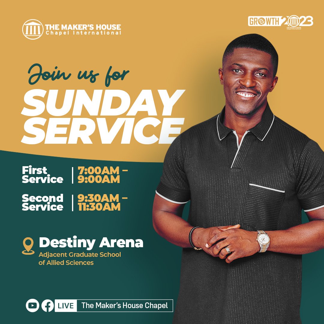 themakershouse's tweet photo. More worship, praise, prayer and definitely more word. Join us for more of God at The Destiny Arena of TMH tomorrow morning during any of our new service times. Bring someone along. They will surely be blessed. Ready for more?
.
.
.
#WeAreTMH
#TMHSundayService
#Growth2023 https://t.co/o0ABvf0Sw6