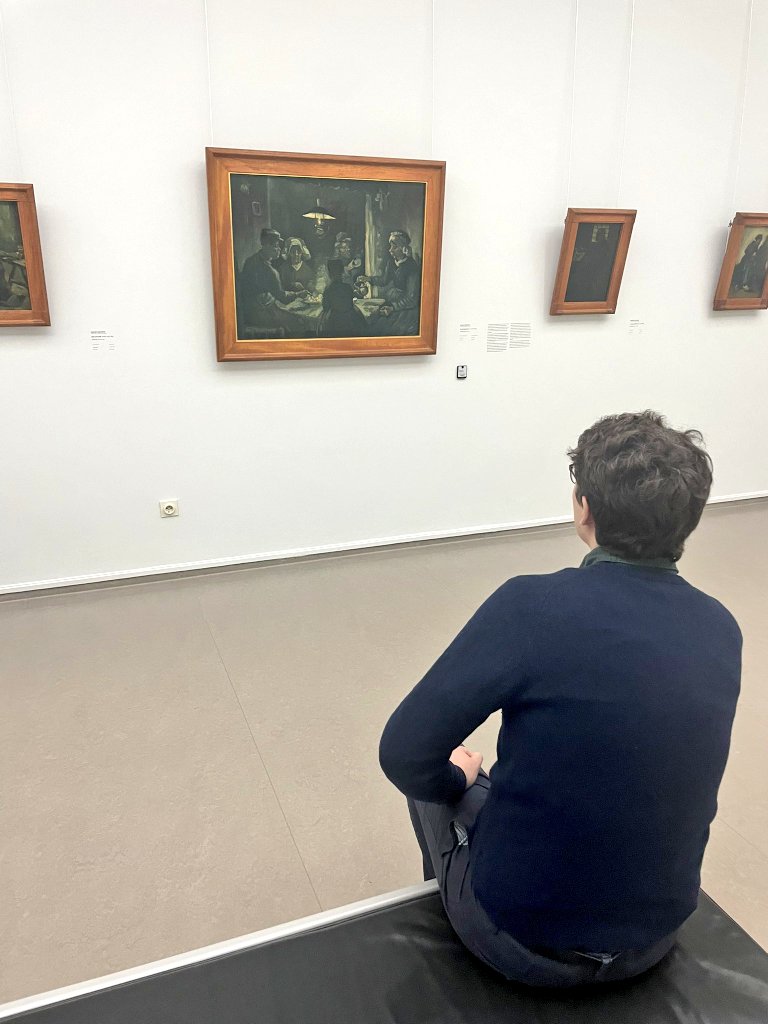 cj_drury's tweet photo. Back from a fun trip to the Netherlands - thanks to @CulturalRegion for a great conference. Here I am approving of the culinary choices of The Potato Eaters at the Kröller-Müller Museum 🥔 https://t.co/RNXn2Nvgk6