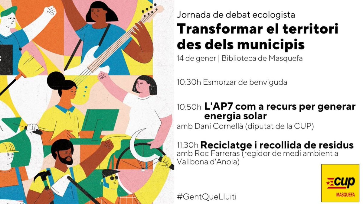 danicornella's tweet photo. 👏 De bon matí a Maquefa, xerrant sobre la #TransicióEnerģètica i el model que proposem. Escoltant també @Cupvallbonadan1 explicant el model de recollida porta a porta. @cupMasquefa https://t.co/XspSPjknha