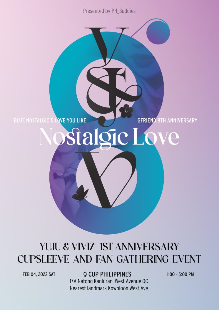 PH_Buddies's tweet photo. NOSTALGIC LOVE: VIVIZ AND YUJU 1ST ANNIV FAN GATHERING EVENT

🗓️: February 04, 2023
🕐: 1pm to 5pm
📌: Q Cup Philippines 

Avail drinks at the cafe  and purchase any Fan arts designed by PH Buddies graphic artists.

Details:
https://t.co/UA1iIfP8qh

#NostalgicLove #PHBuddies https://t.co/Mmkd5BE8wB